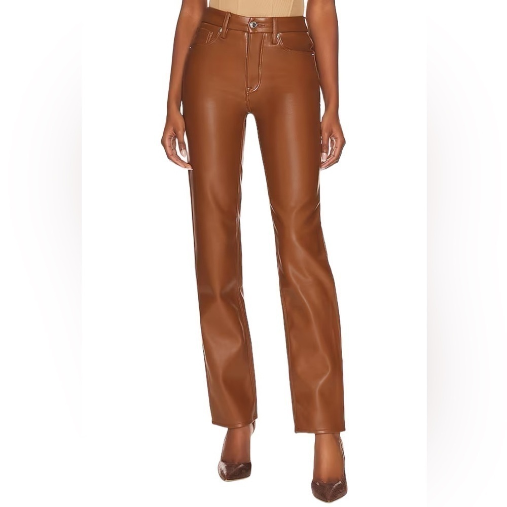 Good American - NWT Better Than Leather Good Icon in Burnt Caramel002 Sz 8